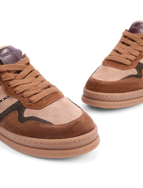 Женские кеды MIRATON велюровые бежевые - фото 5 - Miraton