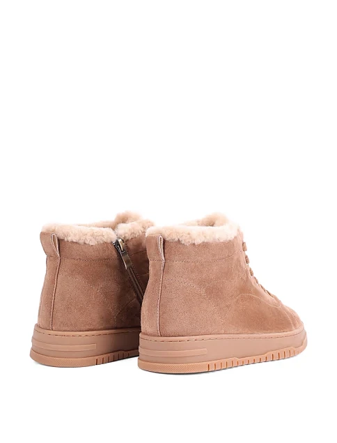 Женские ботинки Attizzare велюровые бежевые - фото 4 - Miraton