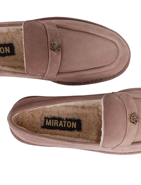 Женские слиперы велюровые бежевые - фото 2 - Miraton