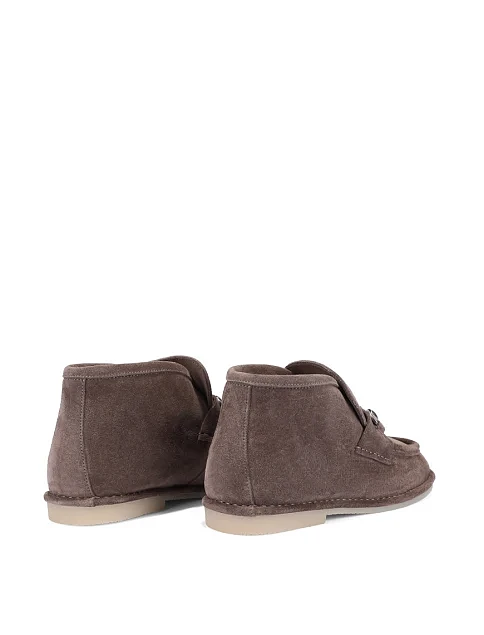 Женские ботинки лоферы Attizzare велюровые серые - фото 4 - Miraton