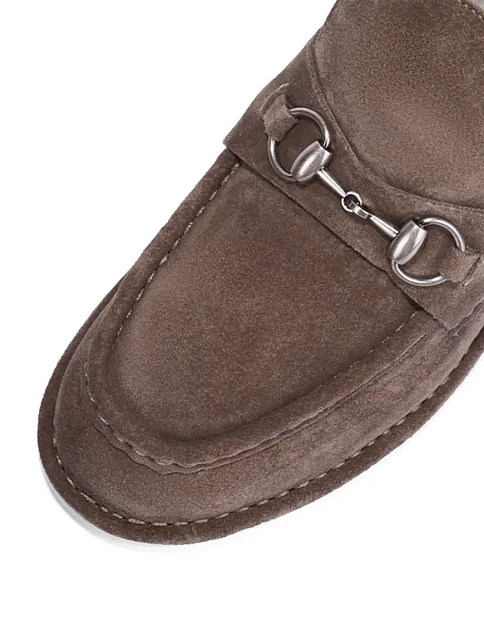 Женские ботинки лоферы Attizzare велюровые серые - фото 5 - Miraton