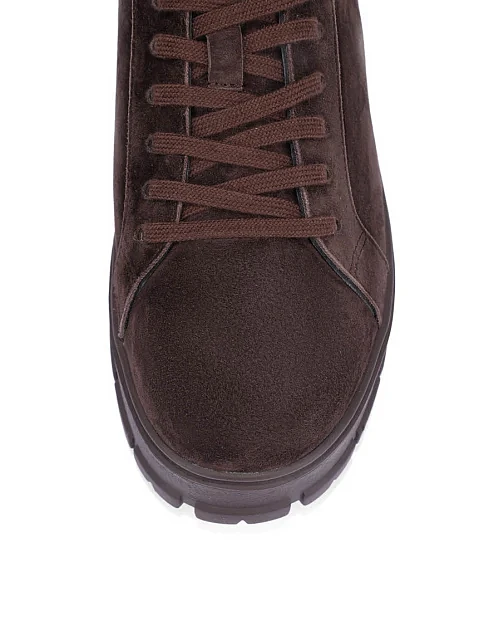 Женские ботинки велюровые коричневые - фото 5 - Miraton