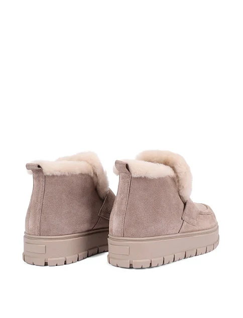 Женские ботинки велюровые бежевые - фото 4 - Miraton