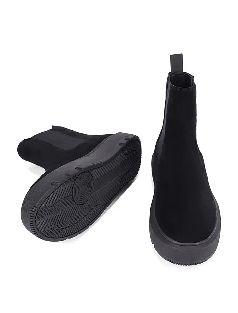 Жіночі черевики челсі Attizzare велюрові чорні - фото 2 - Miraton