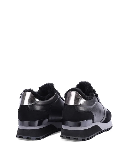 Женские кроссовки MIRATON кожаные черные - фото 4 - Miraton