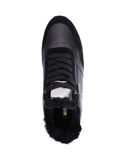 Женские кроссовки MIRATON кожаные черные - фото 5 - Miraton