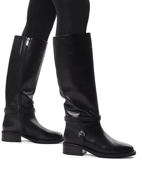 Женские сапоги Attizzare кожаные черные - фото 1 - Miraton