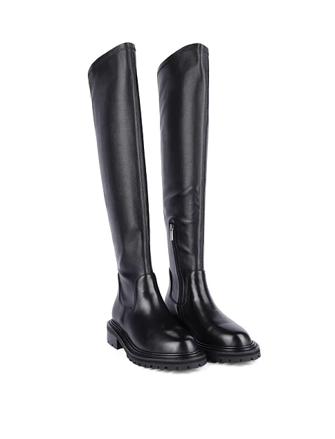 Женские ботфорты Attizzare кожаные черные - фото 3 - Miraton