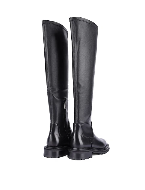 Женские ботфорты Attizzare кожаные черные - фото 4 - Miraton