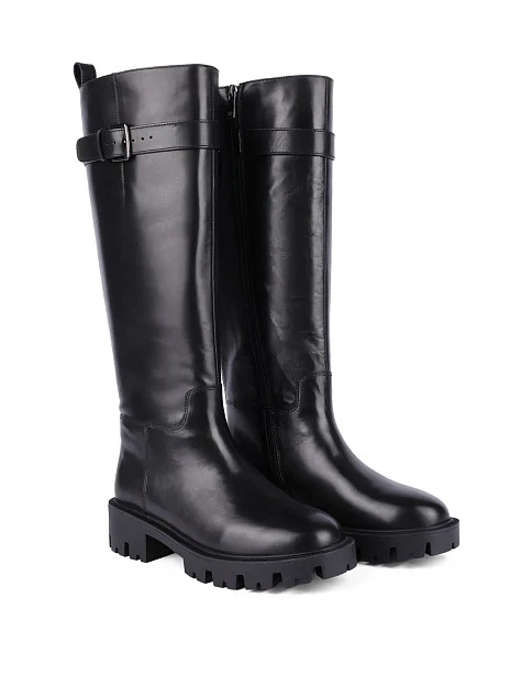 Жіночі чоботи MIRATON шкіряні чорні - фото 3 - Miraton