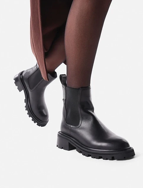 Женские ботинки челси Attizzare кожаные черные - фото 1 - Miraton