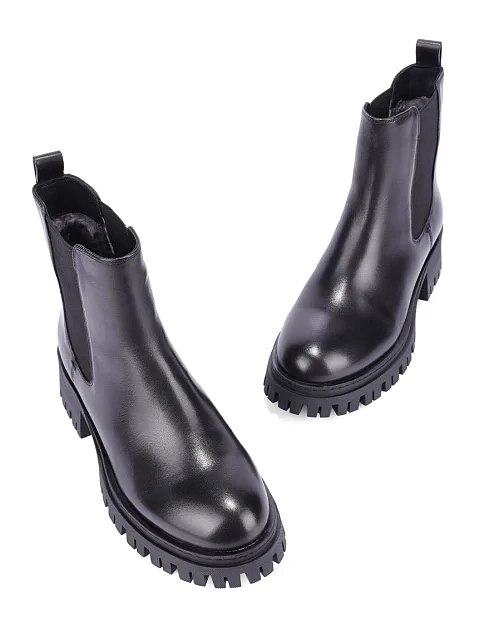 Женские ботинки челси MIRATON кожаные черные - фото 5 - Miraton