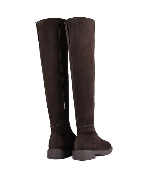 Женские ботфорты велюровые коричневые - фото 4 - Miraton