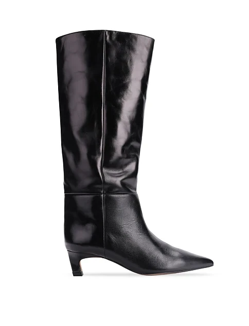 Женские сапоги Angel Alarcon кожаные черные - фото 1 - Miraton