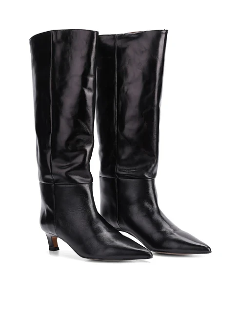 Женские сапоги Angel Alarcon кожаные черные - фото 3 - Miraton