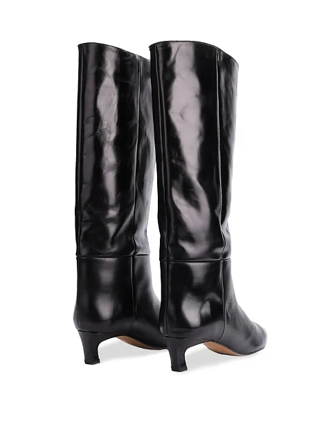 Женские сапоги Angel Alarcon кожаные черные - фото 4 - Miraton