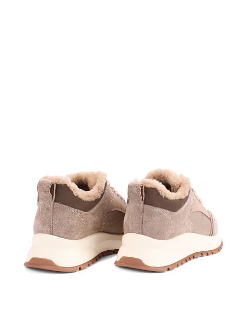 Женские кроссовки MIRATON велюровые бежевые - фото 4 - Miraton