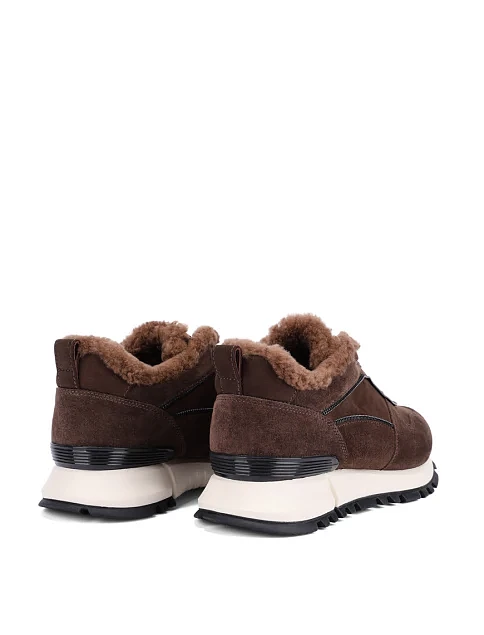 Женские кроссовки велюровые коричневые - фото 4 - Miraton