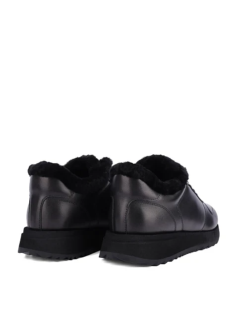 Женские кроссовки кожаные черные - фото 4 - Miraton