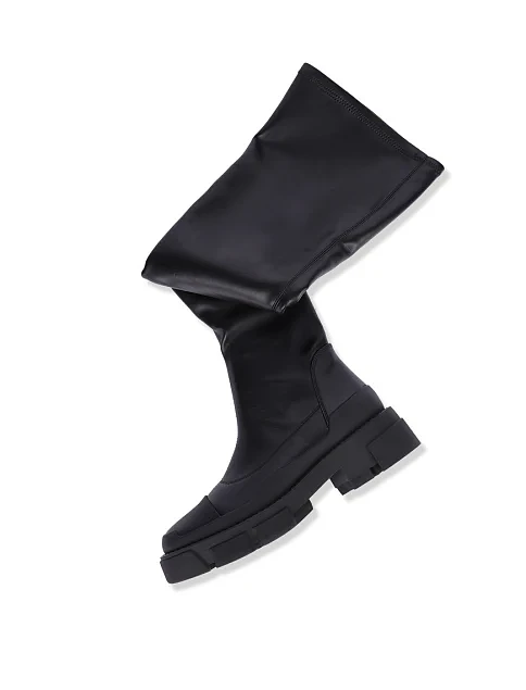 Женские ботфорты MIRATON кожаные черные - фото 2 - Miraton