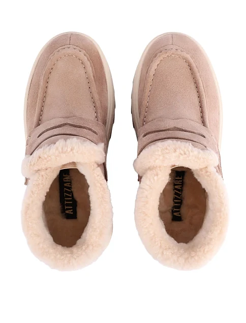 Жіночі черевики Attizzare велюрові бежеві - фото 2 - Miraton