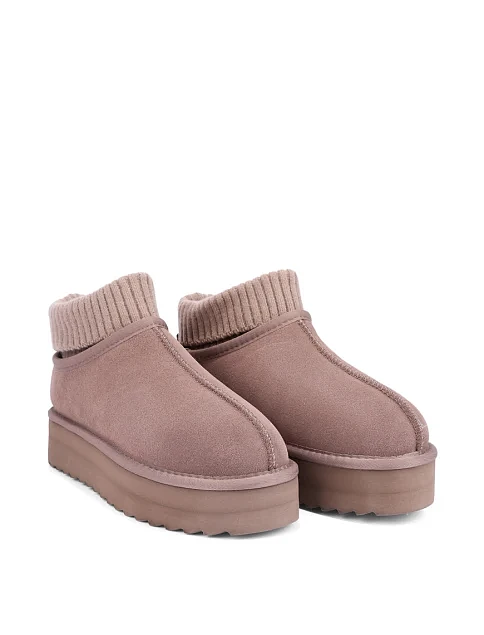 Женские угги замшевые бежевые - фото 2 - Miraton