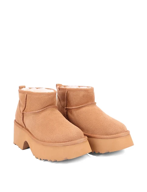 Женские угги MIRATON велюровые бежевые - фото 4 - Miraton