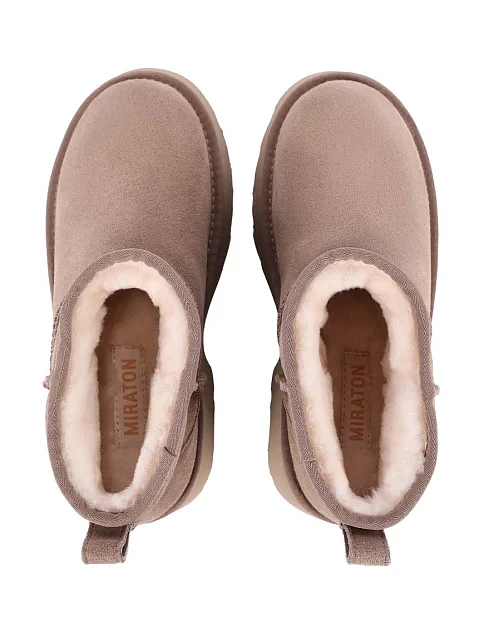 Женские угги MIRATON велюровые серые - фото 2 - Miraton