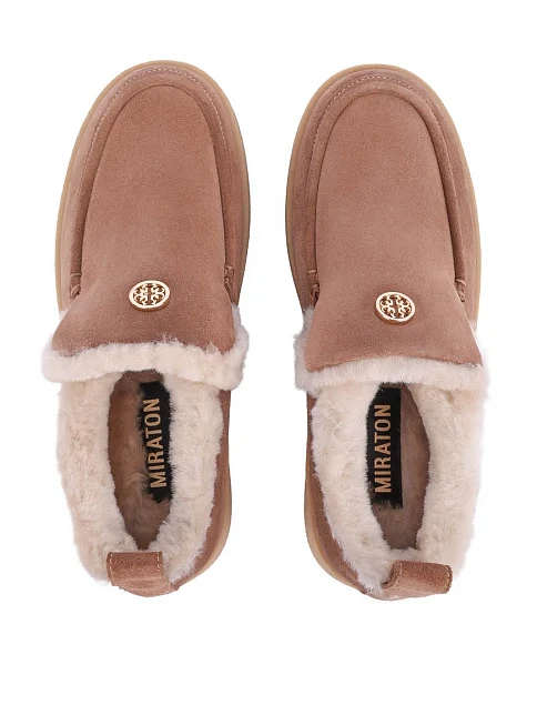 Женские ботинки велюровые бежевые - фото 2 - Miraton