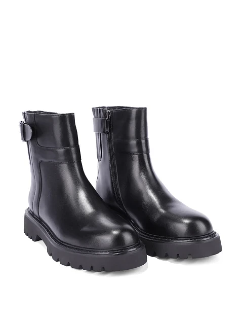 Женские ботинки MIRATON кожаные черные - фото 4 - Miraton