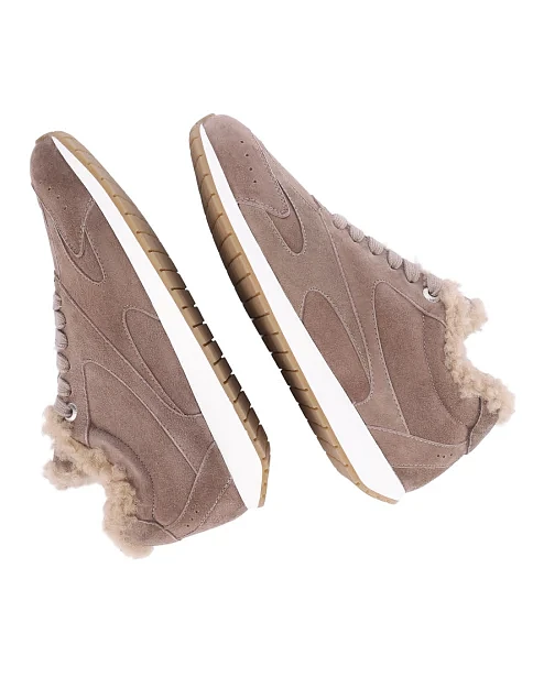 Женские кроссовки MIRATON велюровые коричневые - фото 2 - Miraton