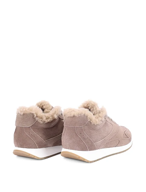 Женские кроссовки MIRATON велюровые коричневые - фото 4 - Miraton