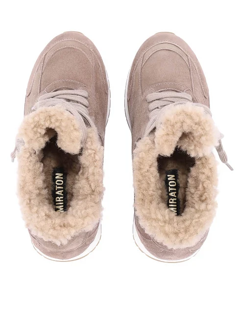 Женские кроссовки MIRATON велюровые коричневые - фото 5 - Miraton