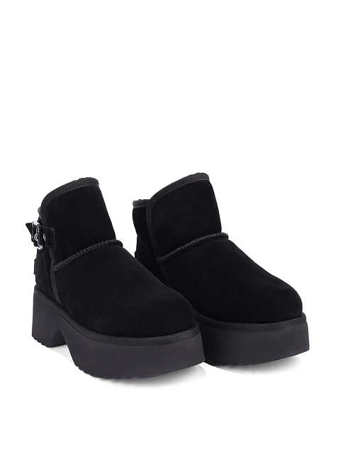 Женские угги замшевые черные - фото 3 - Miraton