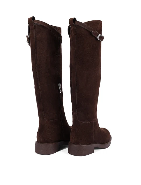 Женские сапоги Attizzare велюровые коричневые - фото 4 - Miraton