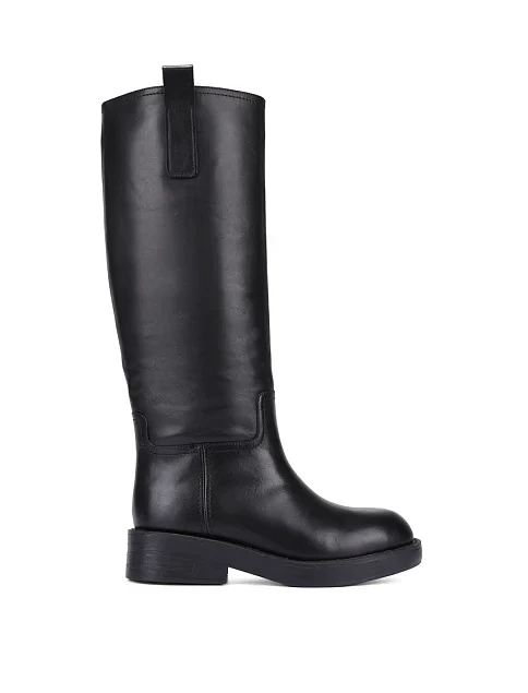 Женские сапоги кожаные черные - фото 1 - Miraton