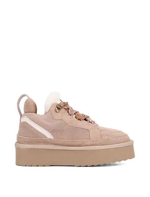 Женские угги MIRATON велюровые бежевые - фото 1 - Miraton