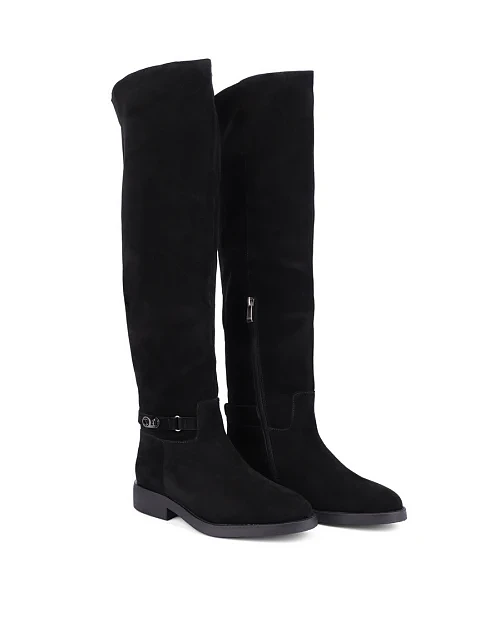 Женские ботфорты Attizzare велюровые черные - фото 3 - Miraton