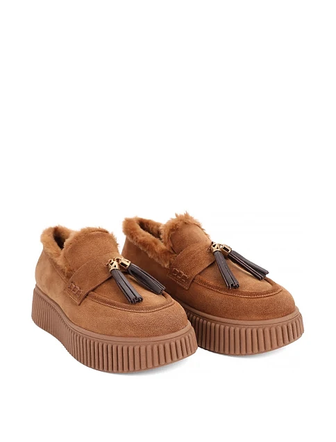 Женские туфли лоферы Lorenzo Mari замшевые оранжевые - фото 4 - Miraton