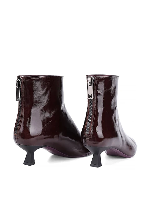 Женские ботинки Lorenzo Mari лаковые бордовые - фото 4 - Miraton