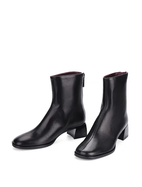 Женские ботинки Lorenzo Mari кожаные черные - фото 2 - Miraton