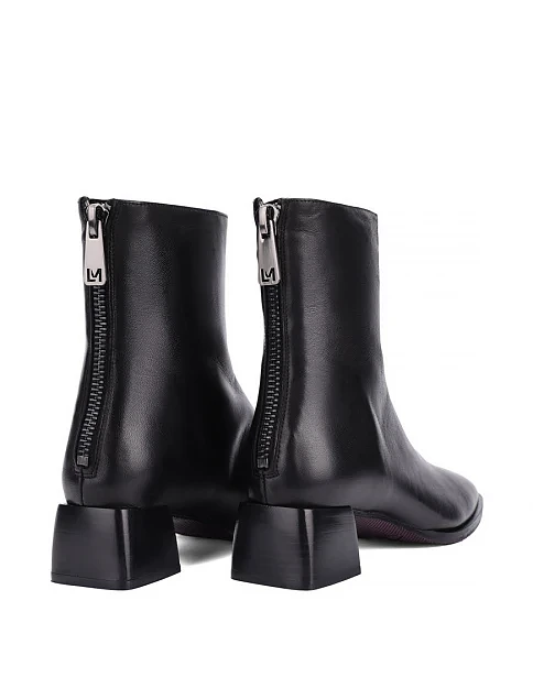 Женские ботинки Lorenzo Mari кожаные черные - фото 4 - Miraton