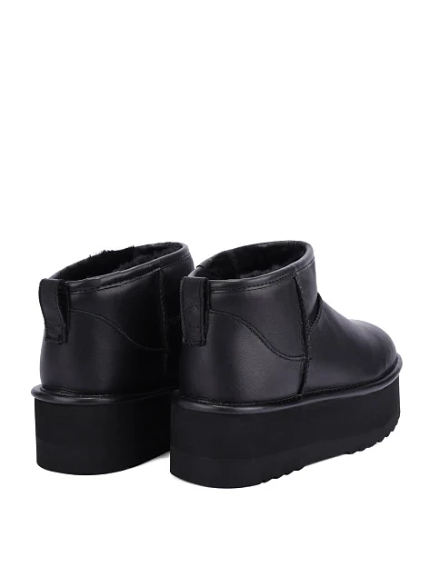 Женские угги кожаные черные - фото 4 - Miraton