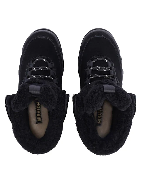 Женские ботинки велюровые черные - фото 2 - Miraton