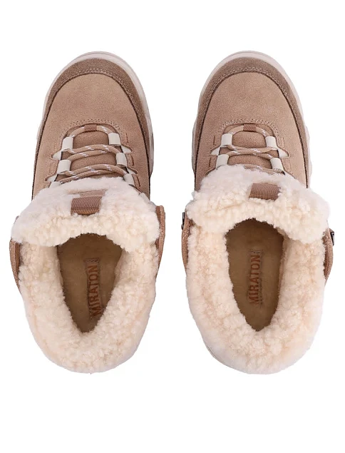 Женские ботинки велюровые бежевые - фото 3 - Miraton