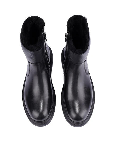 Женские ботинки кожаные черные - фото 2 - Miraton