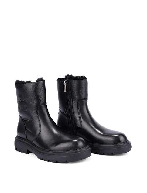 Женские ботинки кожаные черные - фото 3 - Miraton