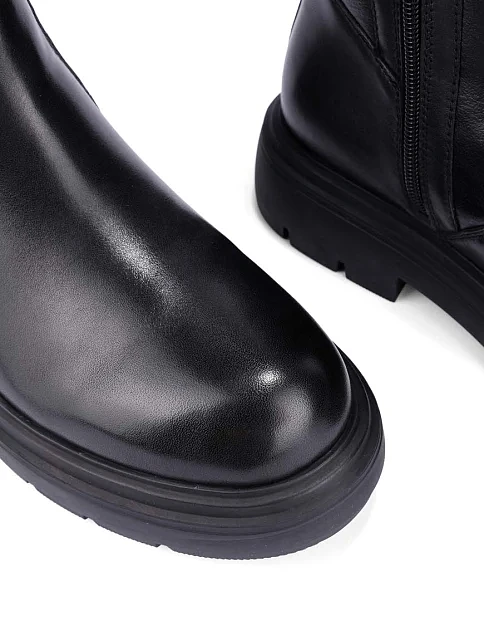 Женские ботинки кожаные черные - фото 5 - Miraton