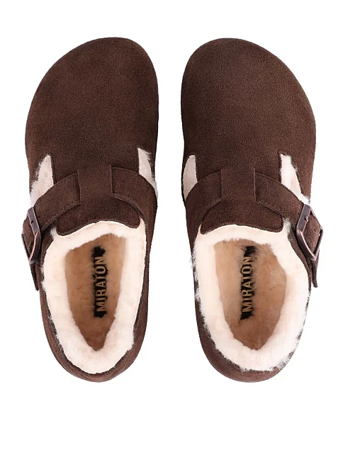 Женские угги велюровые коричневые - фото 2 - Miraton