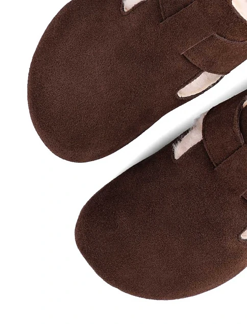 Женские угги велюровые коричневые - фото 5 - Miraton